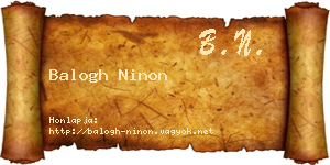 Balogh Ninon névjegykártya